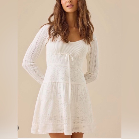 Altar'd State Dresses & Skirts - Altar'd State White Long Sleeve Knit Dress